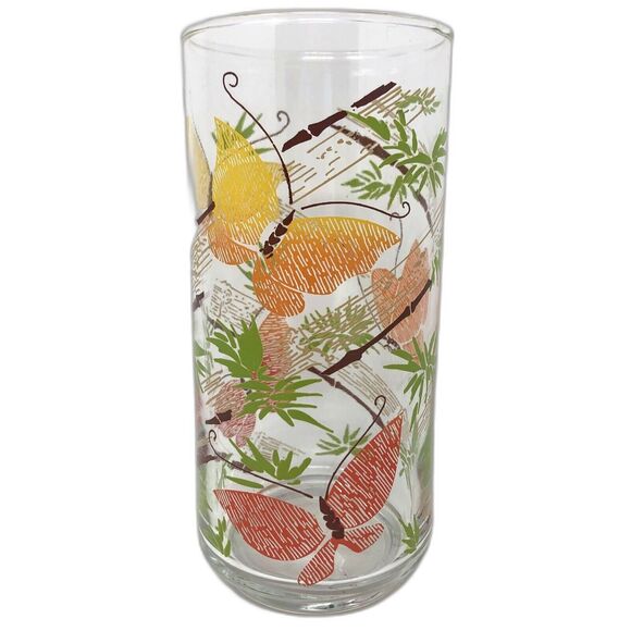Anchor Hocking Butterfly Tumblers 6" Tall 16 oz Vintage 70s MCM Mod Set of 4 - Picture 3 of 12